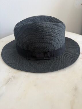 Nicole Marciano Women’s Black Bow Straw Sun Hat‎